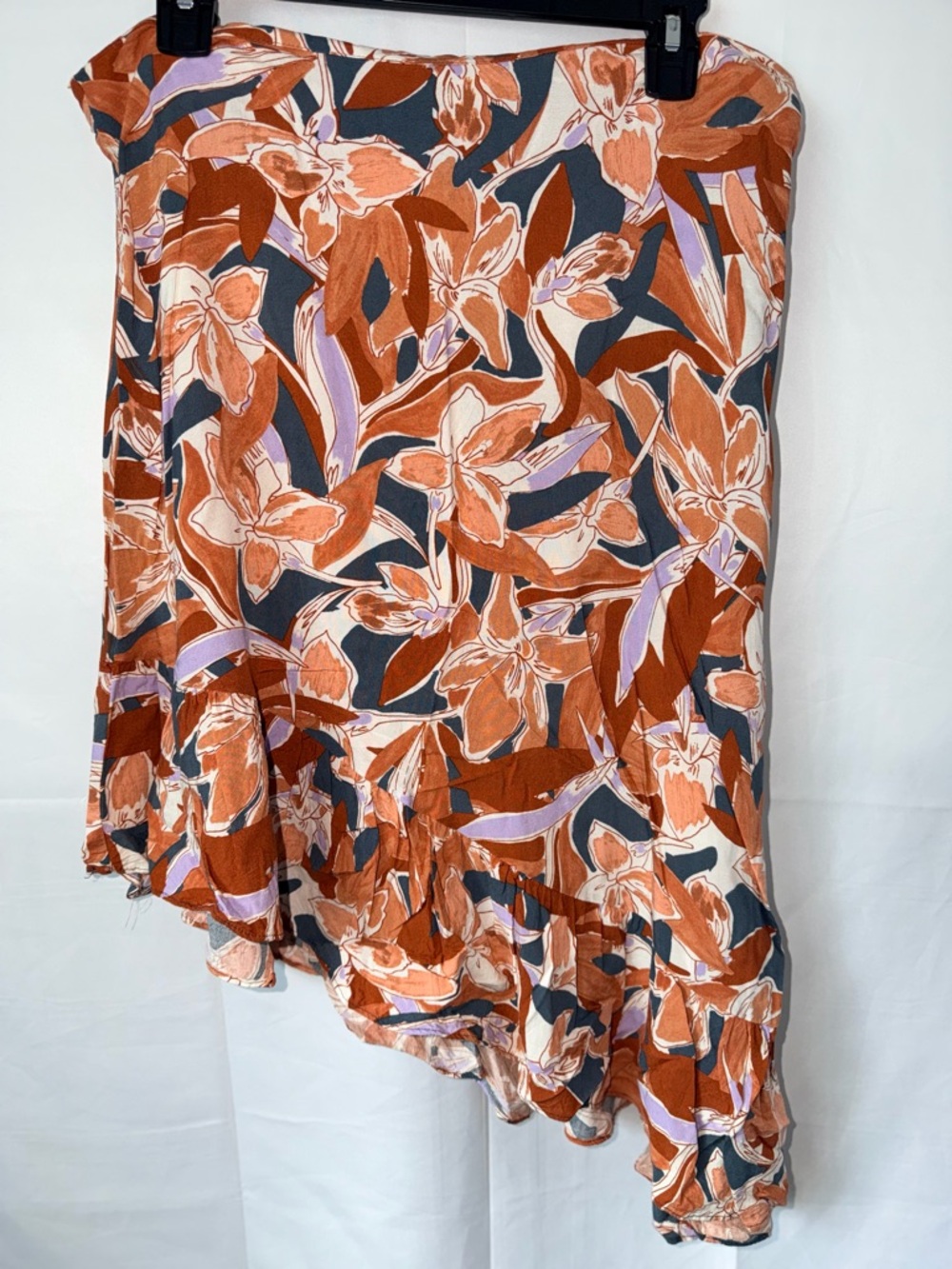 Nine West Floral Asymmetrical Ruffle Skirt